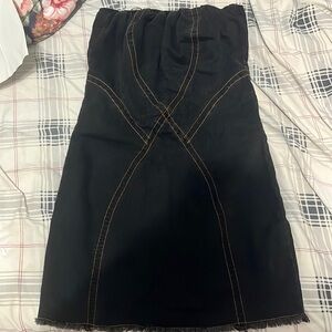 Essência Brasil black wash dress Y2K frayed hem women  size small